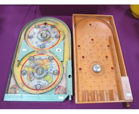 Two Bagatelle Games, to include vintage Lindstrom's Atlas Bagatelle Board Game.