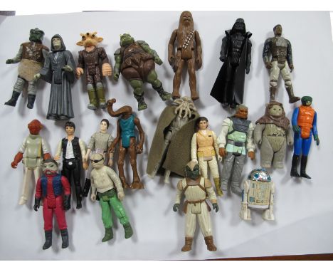 Twenty Original Star Wars Trilogy Plastic Model Action Figures, including Walrus Man, Darth Vader, Chewbacca, Nien Numb, Prin