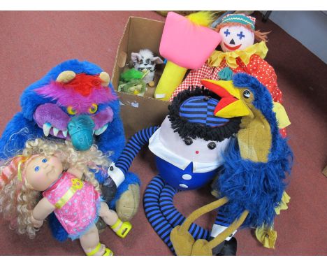 A Quantity of Toys, including Cabbage Patch Kid, clown, Furby, Humpty Dumpty and hand puppet:- One Box