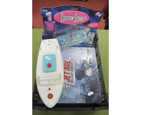 A Sutcliffe Model Tinplate Clockwork Model Hawk Speed Boat, (no key), light green hull. white deck, unboxed; together with a 
