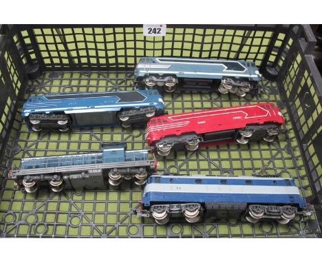 four Jouef 'HO' Gauge Unboxed 'S.N.C.F Rail Continental Outline Locomotives, three class 67 and A class 88 'Shunter', plus a 