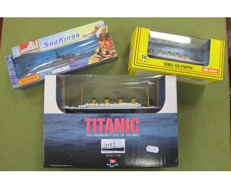 A Matchbox Sea Kings K-309 Submarine Diecast Waterline Model, with wheels, hanger unpunched; together with a Gilbow 1:1750 Sc