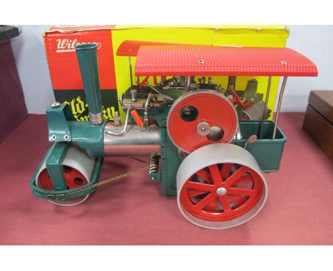 A Boxed Wilesco D36 'Old Smoky' Steam Roller, including burner, spanner, instruction sheet, appears little steamed.