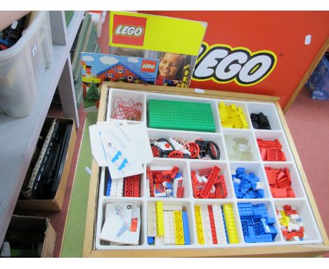 A Quantity of Circa 1970's Lego Components, presented within a Lego branded wooden box, lefo #37, #222, literature.
