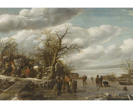   ROMBOUTS, SALOMON  ROMBOUTS, SALOMON   1655 Haarlem - vor 1702 Florenz    Titel: Holländische Dorflandschaft am zugefrorene