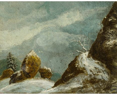   FEARNLEY, THOMAS  FEARNLEY, THOMAS   1802 Fredrikshald - 1840 München    Titel: Winterlandschaft.    Technik: Öl auf Leinwa