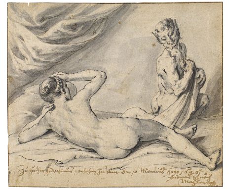   SCHÜCH, ANDREAS  SCHÜCH, ANDREAS   Ulm um 1645 - um 1680    zugeschrieben   Titel:  Satyr überrascht eine schlafende Nymphe