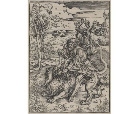   DÜRER, ALBRECHT  DÜRER, ALBRECHT   Nürnberg 1471 - 1528    Titel: Samson tötet den Löwen.    Datierung: 1496/97.    Technik