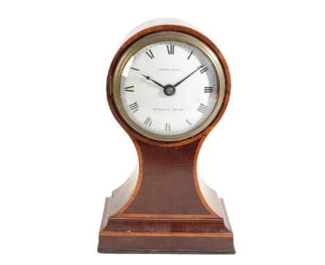 AN EDWARDIAN BALLOON-CASED BRACKET CLOCK the 13cm round dial inscribed "Dwerrihouse Berkley Square", with single train moveme