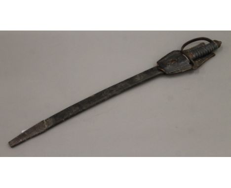 A 19th century sabre in scabbard. 75.5 cm long.