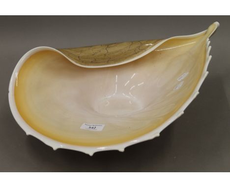 A Murano glass shell dish. 49 cm long.