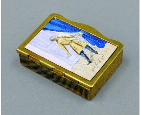A French enamel decorated vesta