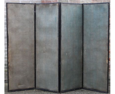 A 19th century four panel screen. 170 cm high x 216 cm wide overall.