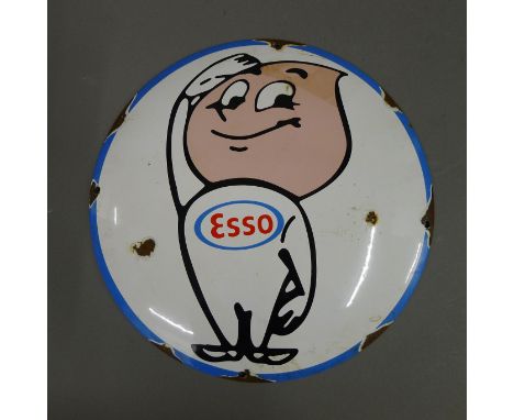 An Esso enamel sign. 29.5 cm diameter.