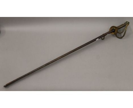 A 19th century French sword in scabbard. 102 cm long.