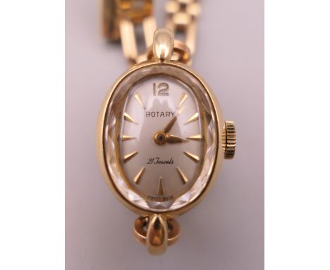 A 9 ct gold Rotary ladies wristwatch. 12.2 grammes total weight.
