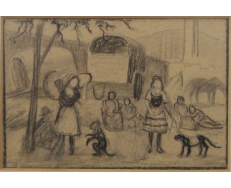 CONTINENTAL SCHOOL (late 19th/early 20th century), two works by the same hand, Geese in a Courtyard, pencil and watercolour a