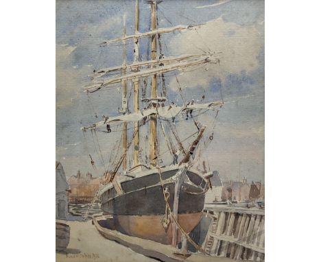 Rowland Fisher (British 1896-1976): 'Sigyn in Dock', watercolour signed and dated 1933, inscribed verso 26cm x 20cm