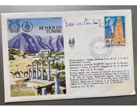 WW2 SAS Col David Stirling signed rare Escape from Tunisia RAF cover. Lieutenant-Colonel Sir Archibald David Stirling, DSO, O