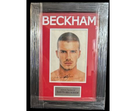 David Beckham signed 19x14 inch framed and matted colour photo. Professional display. Good condition. All autographs come wit