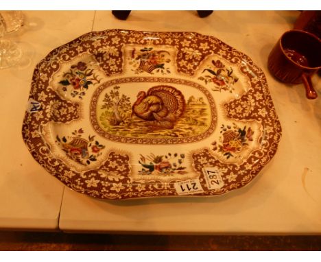 Large Spode turkey meat plate