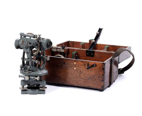 A Theodolite, made by Cooke, Troughton and Simms Ltd York England, number V013808, in fitted mahogany case.