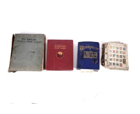 The Ideal Postage Stamp Album, containing a mixture of British and mainly Commonwealth stamps, including two Penny Blacks; an
