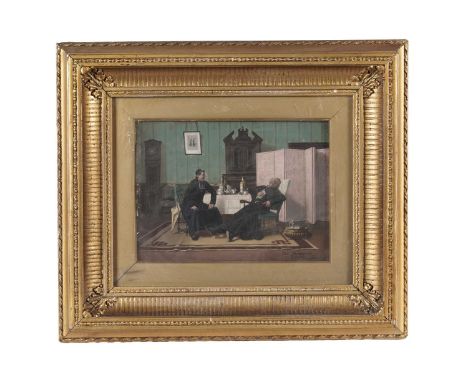 After Leo Herrmann (1853-1927) The Laughing Bishops,oleograph type, 20 x 27cms, in frame.