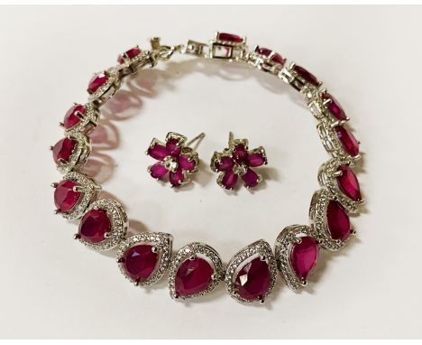 RUBY BRACELET WITH EARRINGS
