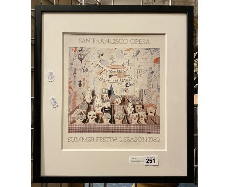 DAVID HOCKNEY SAN FRANCISCO OPERA SUMMER FESTIVAL SEASON 1982 GALLERY PRINT