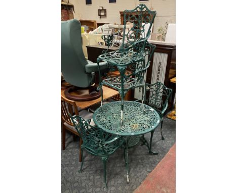 GREEN METAL GARDEN FURNITURE