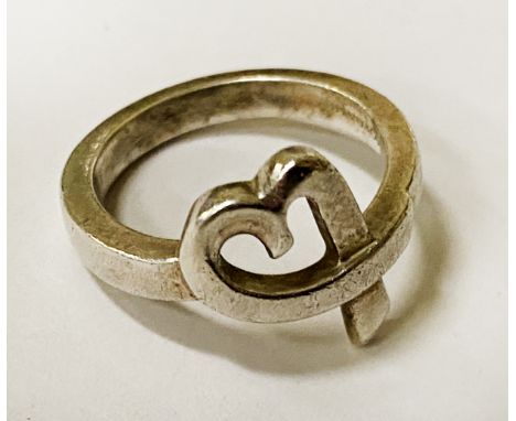 TIFFANY &amp; CO PALOMA PICASSO SILVER HEART RING SIZE L