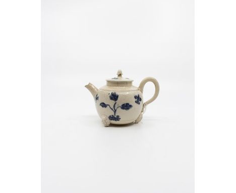 A Worcester miniature teapot with raised decoration, circa 1770.