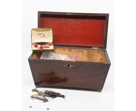 A 19th Century mahogany style tea caddy, missing internal dividers 