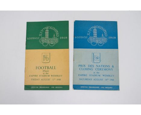 London 1948 Olympic games football final programme Fri August 13th 1948 Sweden v Yugoslavia, with closing ceremony brochure.