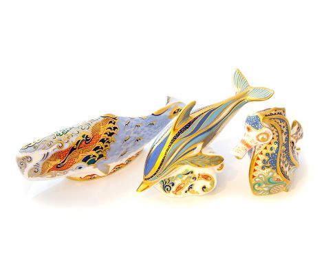 Royal Crown Derby Coral Seahorse, limited edition availability to June 2004, with certificate, with Royal Crown Derby Oceanic