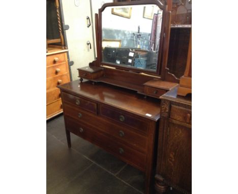 AN EDWARDIAN INLAID DRESSING TABLE H154CM W115CM D50CM