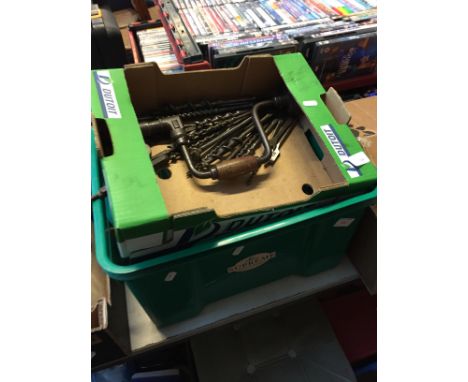 BOX OF TOOLS AND A BOX OF DRILLS