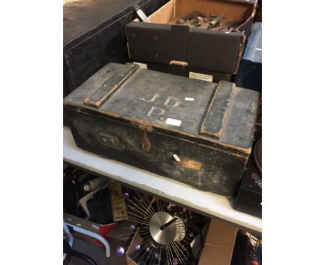WOOD TOOL BOX AND TOOLS