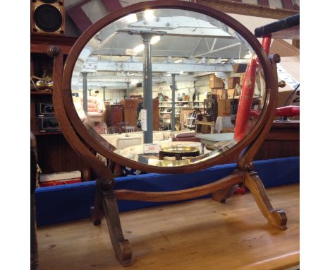 AN EDWARDIAN DRESSING TABLE MIRROR H54CM W65CM