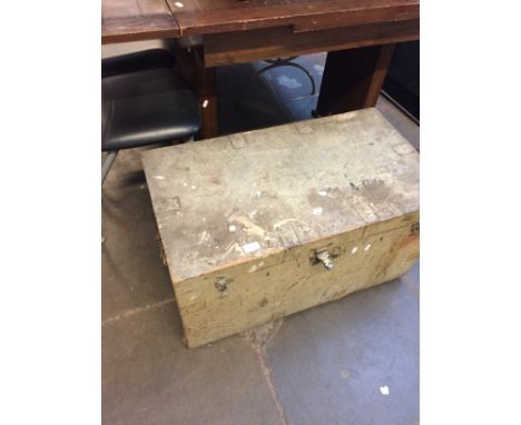 AN OLD WOODEN TRUNK
