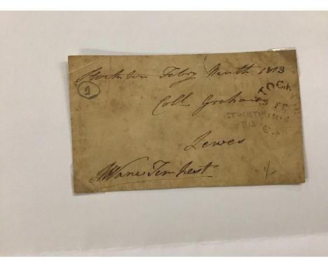 Piece of an envelope signed by Sir Henry-Vane Tempest dated 1813 