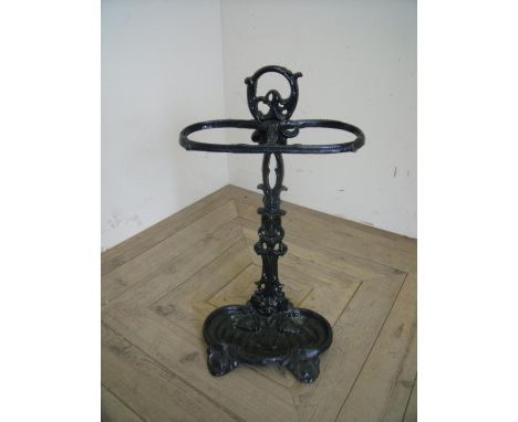 Painted cast metal Art Nouveau style stick stand (56cm high) 
