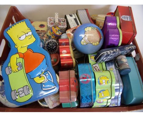 Large collection of various mostly novelty tins including money boxes, biscuit tins etc with various examples including Seaha