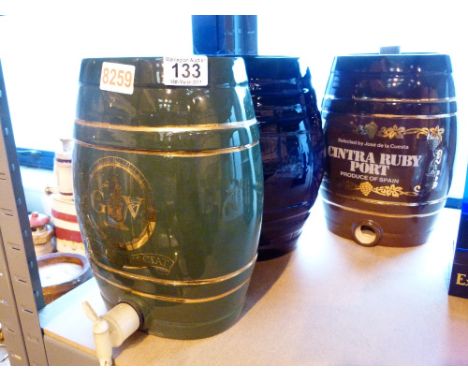 Three ceramic bar spirit barrels 