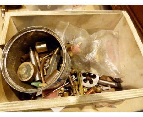 Box of model makers tools including taps dies and reamers