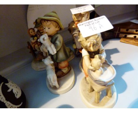 Five mixed Hummel figures