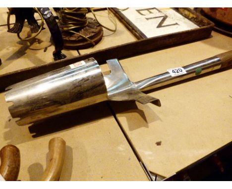 Wood stainless steel bulb planter 