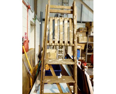 Vintage set of wooden step ladders 