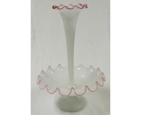 MILK GLASS EPERGNE 